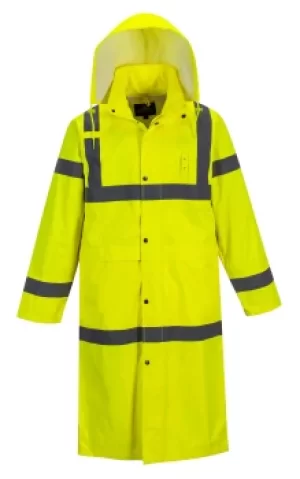 Image of Portwest Long Length Hi Vis Coat Yellow XL