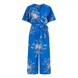 Image of Mela London Blue Floral Print Jumpsuit - Blue
