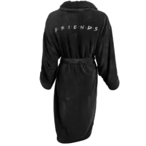 Image of Ladies Womens Bathrobe Night Gown Robe Friends TV Show Logo Official Merchandise Black - Black