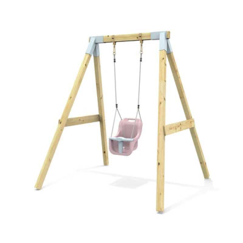 Image of Rebo Premium Single Garden Swing For Kids - Baby Dusky Pink