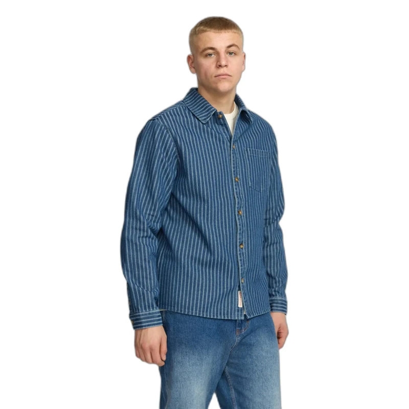 Image of Revolution Long-sleeved casual shirt Revolution Bleu Male L