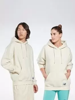 Image of Reebok Les Mills Natural Dye Vector Hoodie, White, Size L, Men