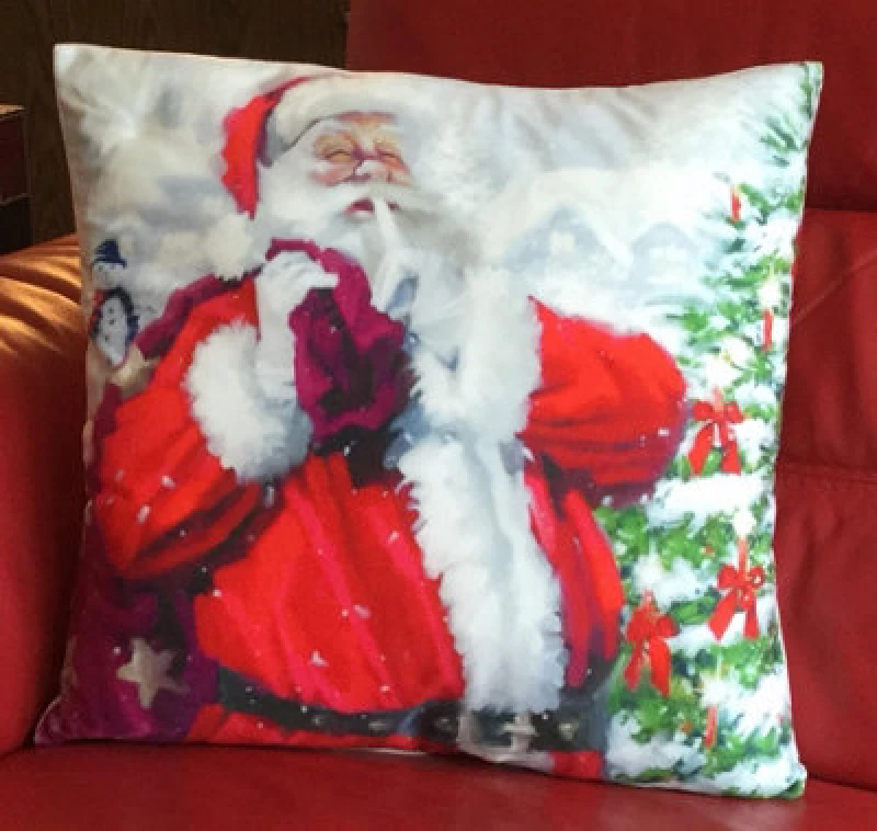 Image of Luxury Living Santa & Sack 18" Christmas Cushion