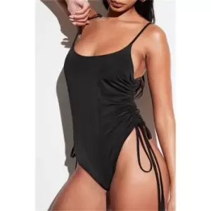 Image of I Saw It First Black Ruched Side Swimsuit - Black
