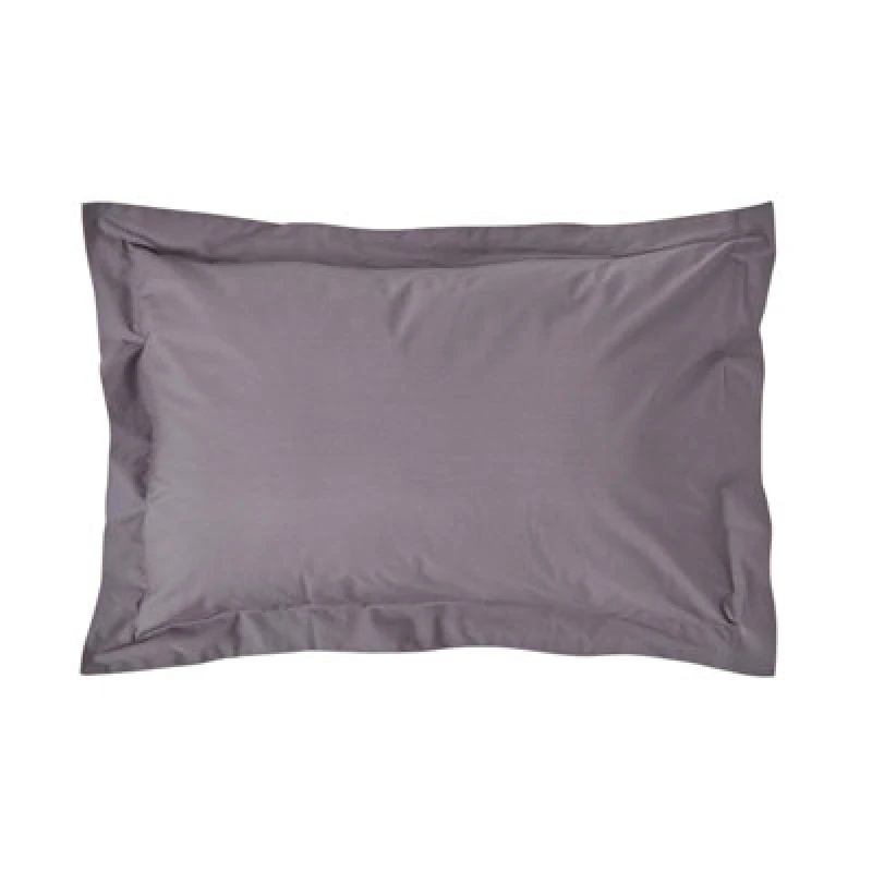 Image of Homescapes Egyptian Cotton Oxford Pillowcase 200 TC, Standard Size Dark Grey
