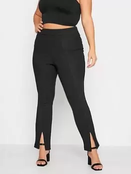 Image of Yours Rib Split Front Legging Black, Size 26, Women