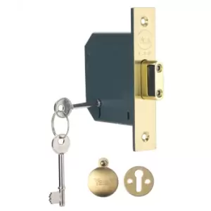 Image of Yale 5 Lever Deadlock 3.00 Brass
