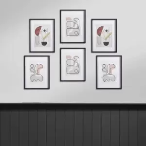 Image of Nielsen Pablo 6 Piece Black Wooden Picture Frame Set 30 x 40cm