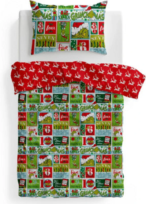Image of istyle mode Dr. Seus The Grinch Character Duvet Cover - Single (137Cm X 200Cm)