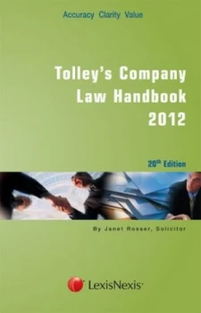 Image of Tolleys Company Law Handbook 2012 by Janet Rosser Book