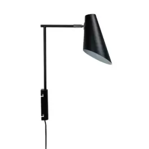 Image of Cale Dome Wall Lamp With Rod Matt Black