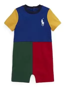 Image of Ralph Lauren Baby Boys Colourblock Romper - Multi, Size 3 Months