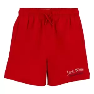 Image of Jack Wills Kids Boys Ridley Script Logo Swim Shorts - Red
