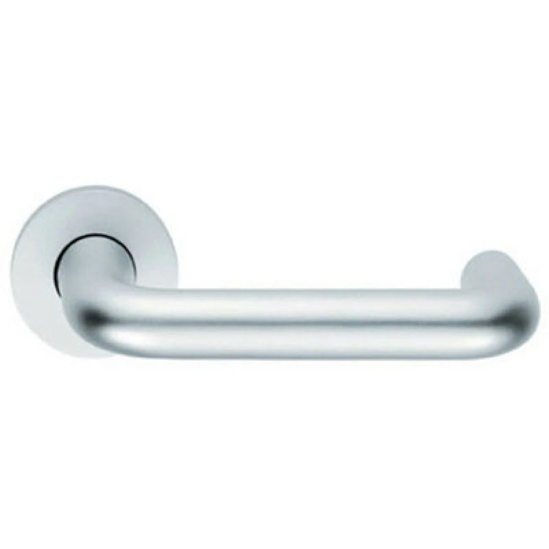 Image of Loops PAIR 19mm Round Bar Safety Lever on Round Rose DDA Compliant Satin Aluminium Multi