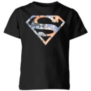 Image of DC Originals Floral Superman Kids T-Shirt - Black - 7-8 Years