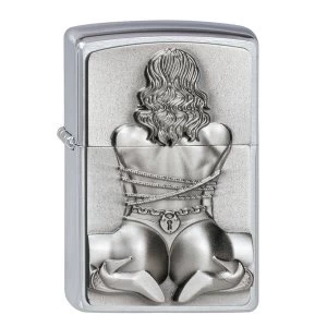 Image of Zippo Bondage Girl Brushed Chrome