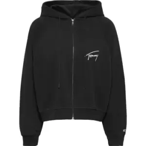 Image of Tommy Jeans Tjw Bxy Signature Zip Hoodie - Black