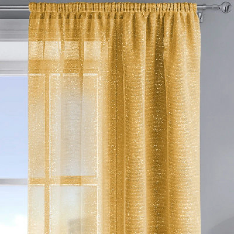 Image of Velosso Alessandria Sparkle Slot Top Voile Panel - Yellow