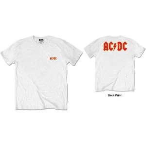 Image of AC/DC - Logo Mens Medium T-Shirt - White
