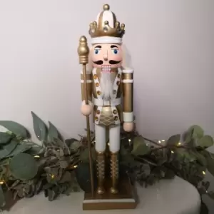 Image of 30cm Wooden Christmas Nutcracker Soldier Decoration with Gold Body and Shoes