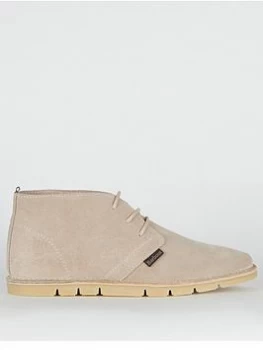Image of Barbour Ledger Suede Stitch Down Chukka Boots - Taupe, Size 7, Men