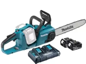 Image of Makita DUC353PT2 18Vx2 2x5.0Ah 350mm LXT Li-Ion BL Chainsaw