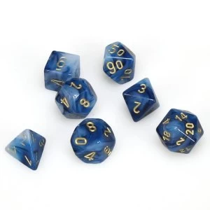 Image of Chessex Poly 7 Dice Set: Phantom Teal/gold