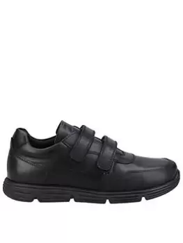 Image of Hush Puppies Lucas Snr School Shoe - Black, Size 6 Older