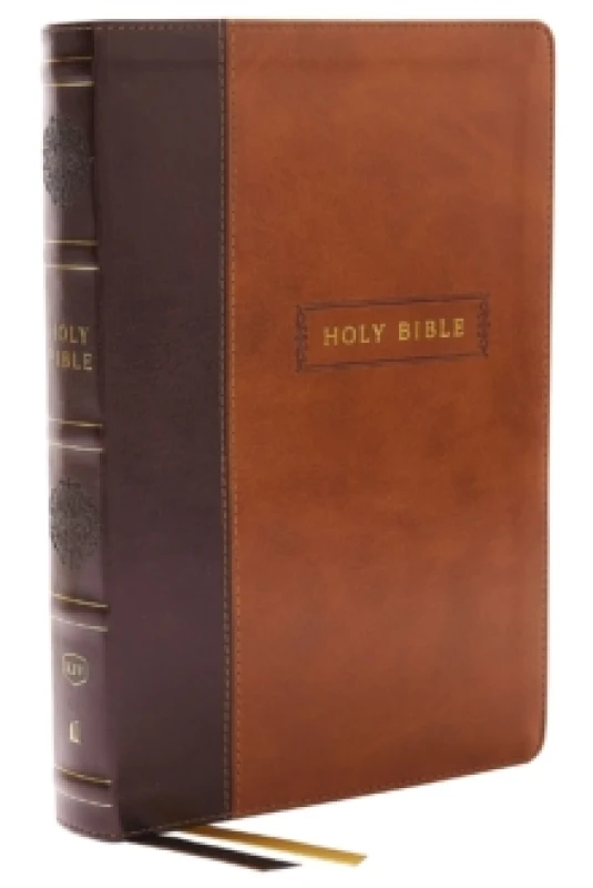 Image of KJV Holy Bible with 73,000 Center-Column Cross References, Brown Leathersoft, Red Letter, Comfort Print (Thumb Indexed): King James Version Leather /