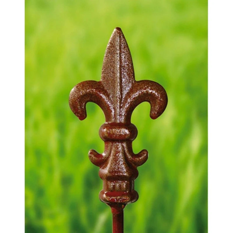 Image of Poppy Forge Pack of 3 Fleur De Lys Pin 5ft, Plant Border Support - Steel - BM/RtR in Brown Brown Unisex