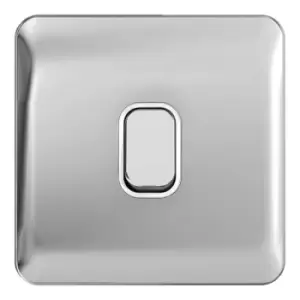 Image of Schneider LSD 1G 20AX Double Pole Switch White Insert Polished Chrome - GGBL2010WPCS