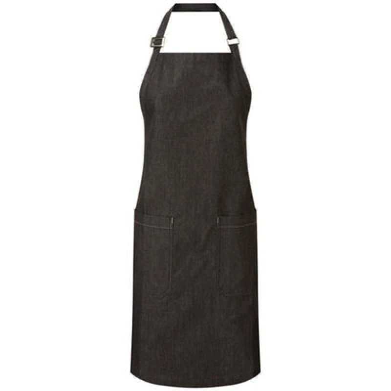 Image of Premier Premier Fairtrade Certified Denim Apron in Black One Size Unisex 5059699642751