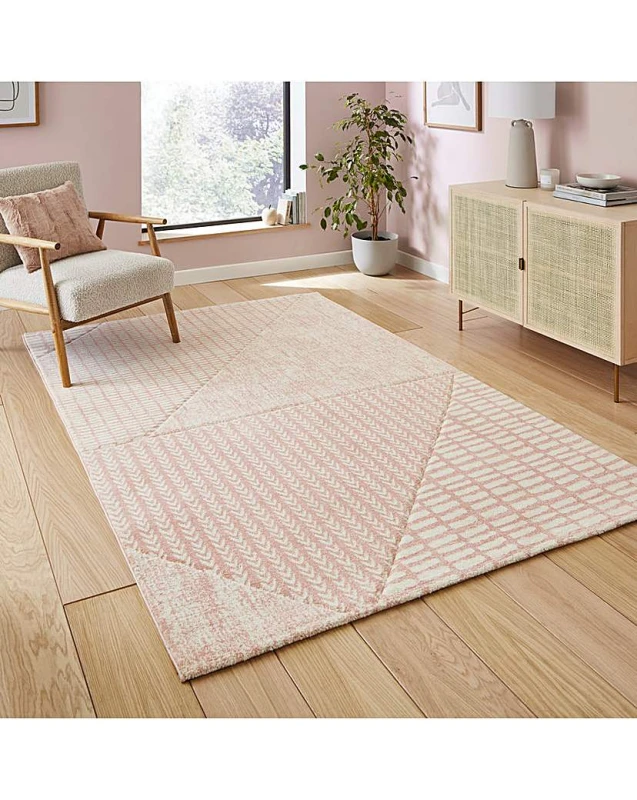Image of Catherine Lansfield Catherine Lansfield Larsson Abstract Rug Rose - Catherine Lansfield - Size: 120X170 Rose 120X170 MP90808