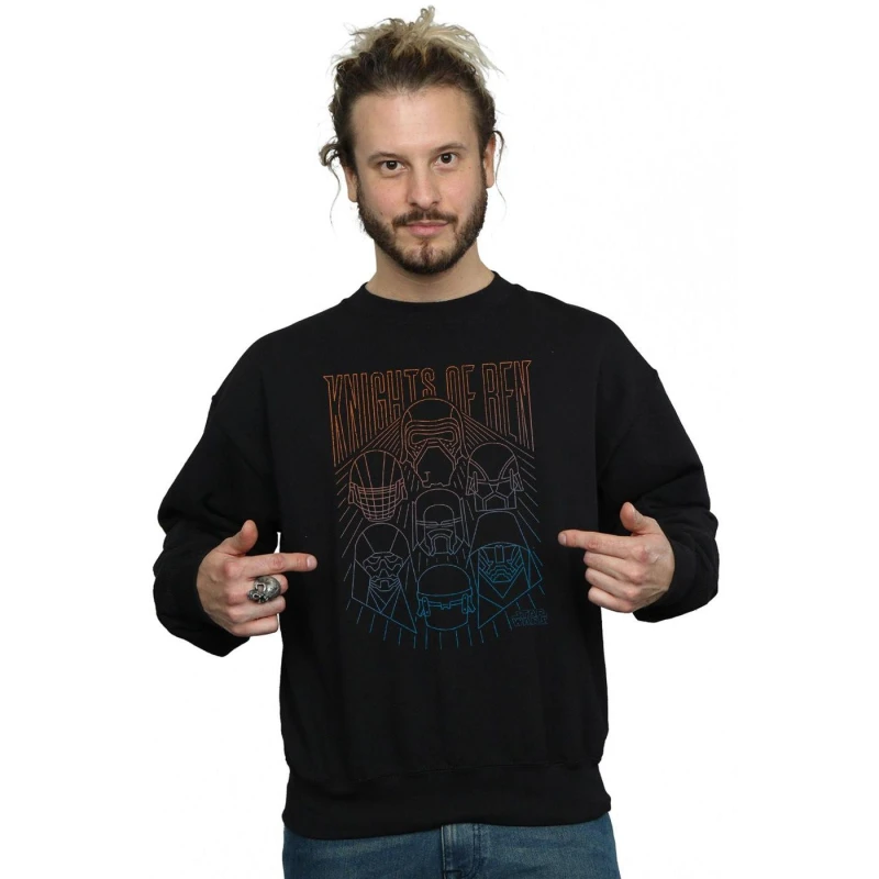 Image of Disney Men Star Wars The Rise Of Skywalker Knights Of Ren Colours Sweatshirt in Black Size: Small Black S Male 5059400163841