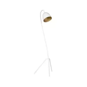Image of Emibig Haris White/Gold Tripod Floor Lamp 1x E27