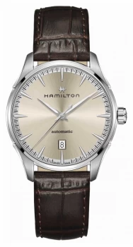Image of Hamilton Jazzmaster Auto Brown Leather Strap Champagne Watch