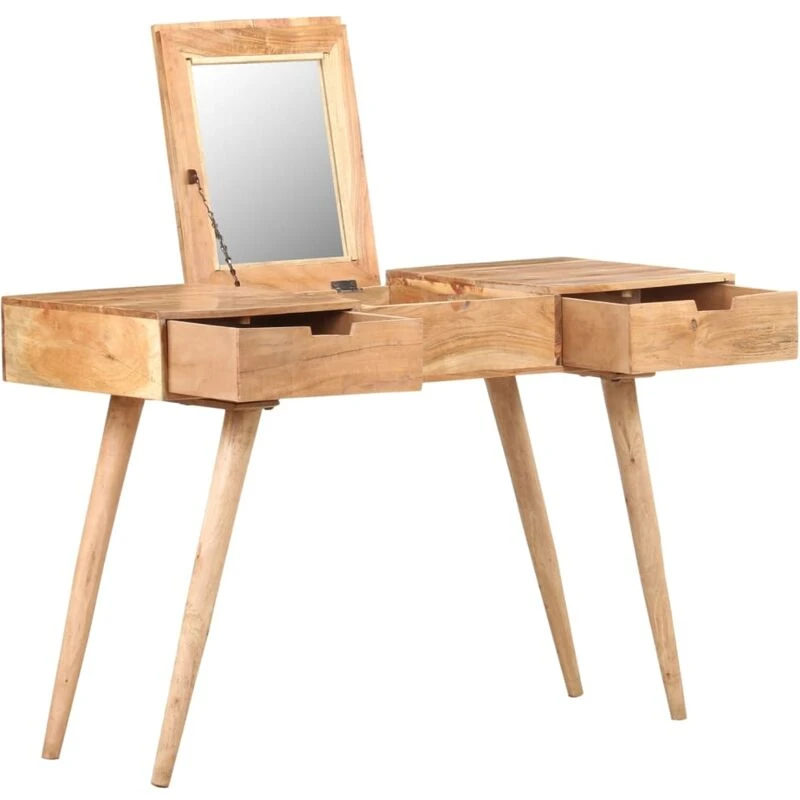 Image of VIDAXL Dressing Table with Mirror 112x45x76cm Solid Acacia Wood Vidaxl 8720286068564