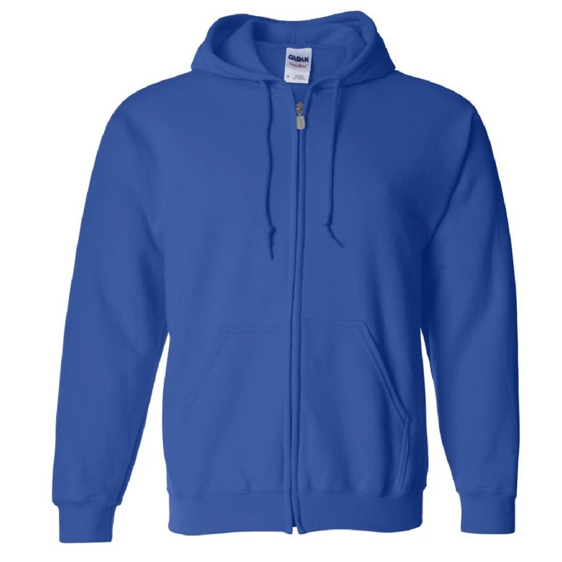 Image of Gildan Heavy Blend Full Zip Hooded Sweatshirt Top in Royal Size: Small Royal Unisex S