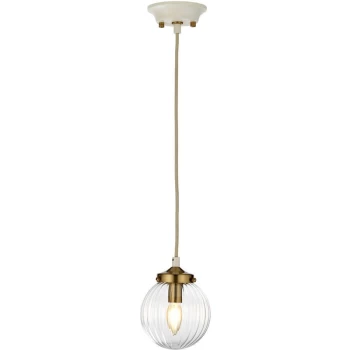 Image of Elstead - Cosmos Retro 1 Light Pendant Globe Glass Shades