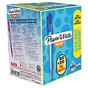Image of Paper Mate Ballpoint Pen InkJoy 100 RT Medium 0.7mm Blue Pack of 100