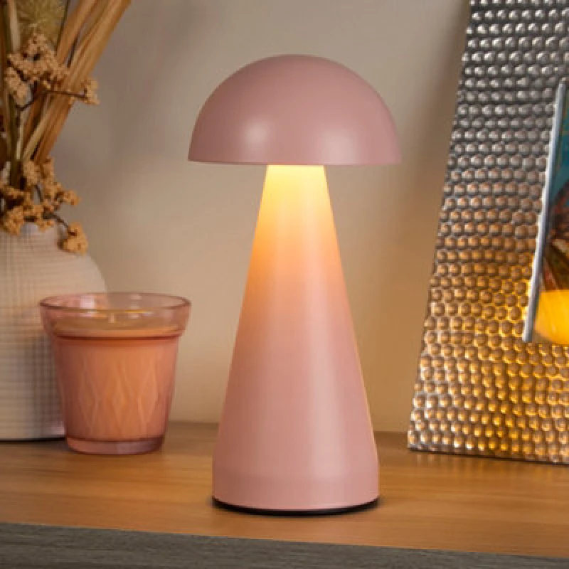 Image of SO'HOME Rechargeable Dome Table Lamp Pink ONE SIZE