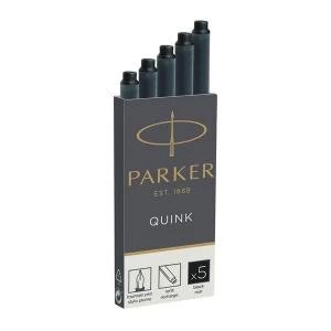 Image of Parker Quink Cartridge Ink Refills Black 20 x Packs of 5 1950382