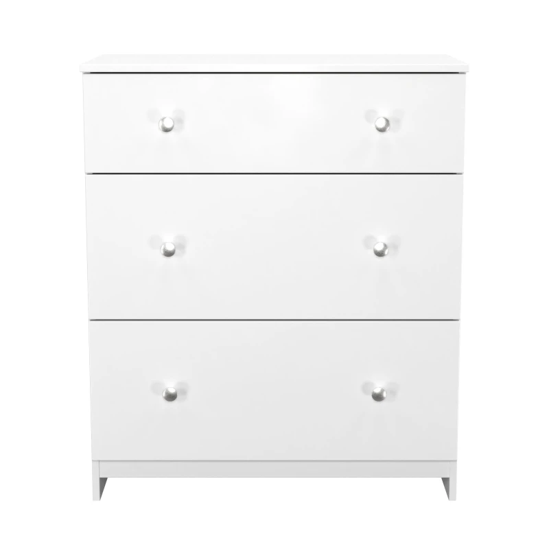 Image of Welcome Furniture Ready Assembled Yarmouth 3 Drawer Deep Chest In White & White YAR049WGW