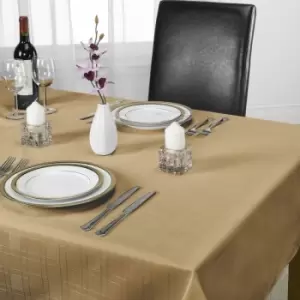 Image of Chequers Tablecloth, Latte, 60 x 84" - Emma Barclay