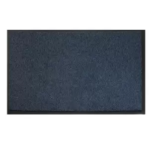 Image of JVL Heavy Duty Commodore Backed Barrier Door Floor Mat Blue/Black 120 x 170 cm