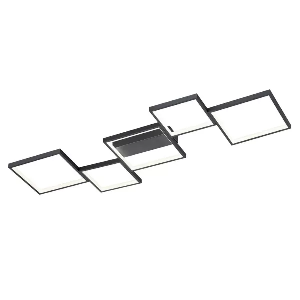 Image of Sorrento Modern 34W LED Semi Flush Light Black Matt 3000K