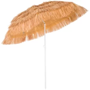 Image of Garden Beach Sun Parasol Patio Umbrella Shade Hawaiian Outdoor Party New Tilt Ecru