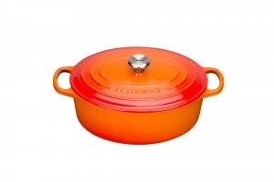 Image of Le Creuset Signature Cast Iron Oval Casserole 27cm Volcanic