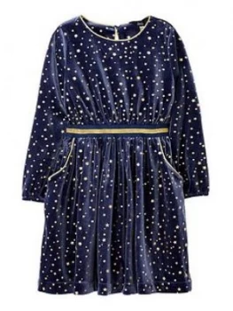 Image of Joules Girls Twil Velvet Stars Dress - Navy, Size 6 Years, Women