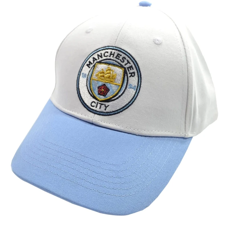 Image of Manchester City FC Mens Contrast Baseball Cap in Mid Blue Mid Blue Male One Size